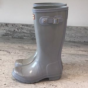 Kids Blue Sparkle Hunter Rain Boots